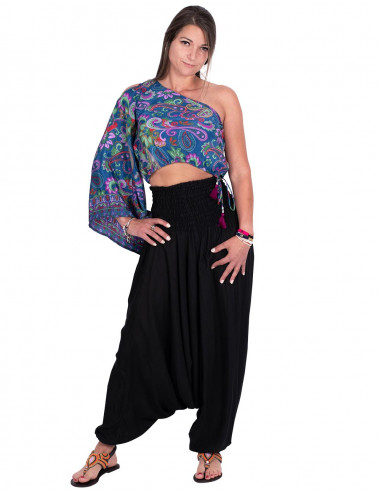 Vielseitiges Kleidungsstück aus schwarzem Rayon