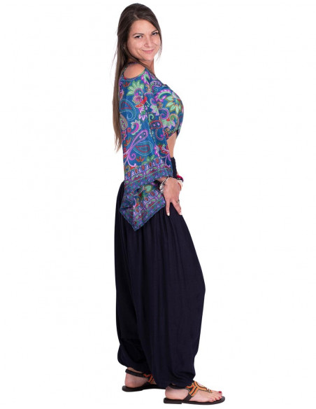 Pantalon de combinaison robe en rayonne bleue
