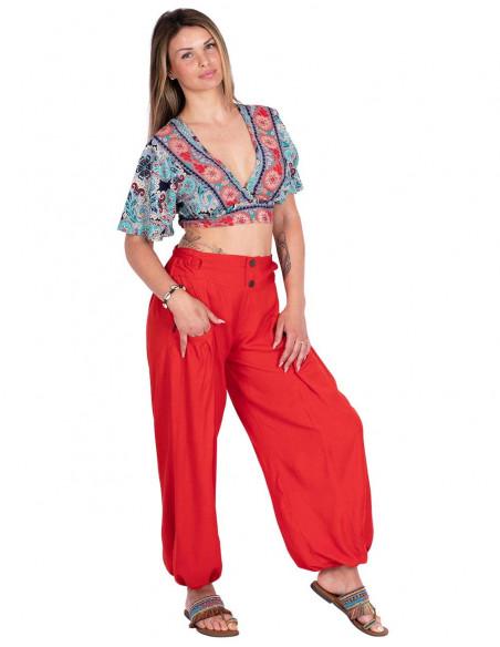 Pumphose mit roter Schleife