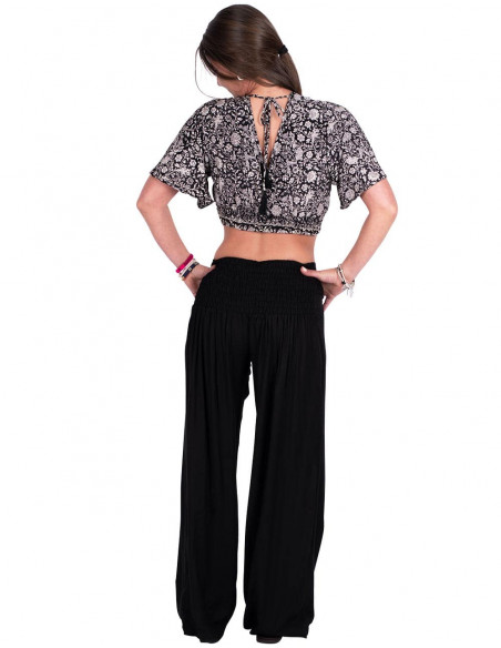 Pantalon en Viscose Noir