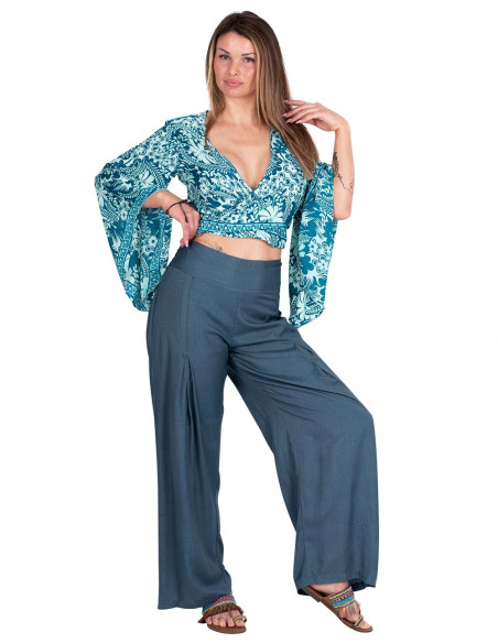 Pantaloni in rayon grigio