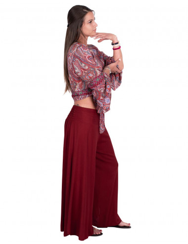 Bordeauxrote Rayon-Rockhose 2