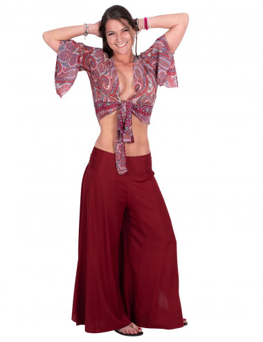 Bordeaux Rayon Skirt Pants