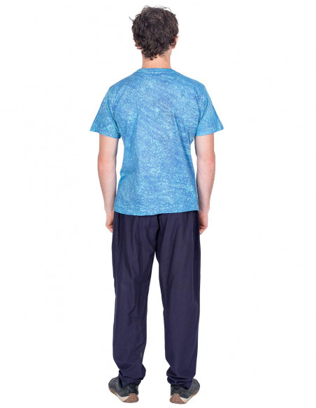 Straight pants with rubber