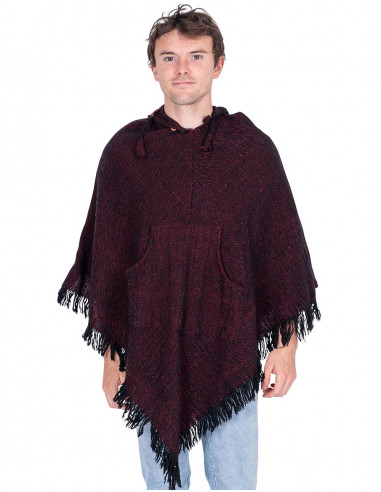 poncho-unisex-burdeos-capucha