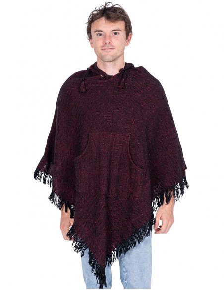 Burgundy Triangle Poncho