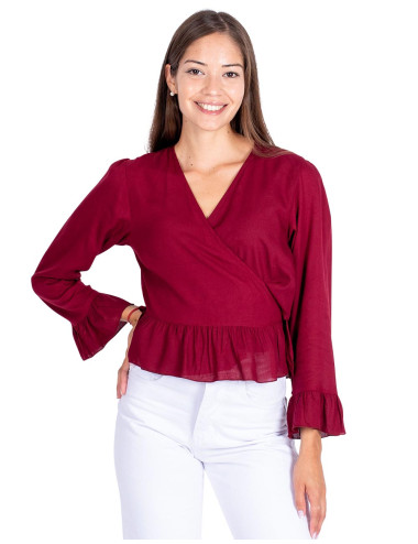 Burgundy Cropped Blouse 2