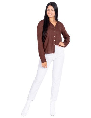Chemise marron avec boutons