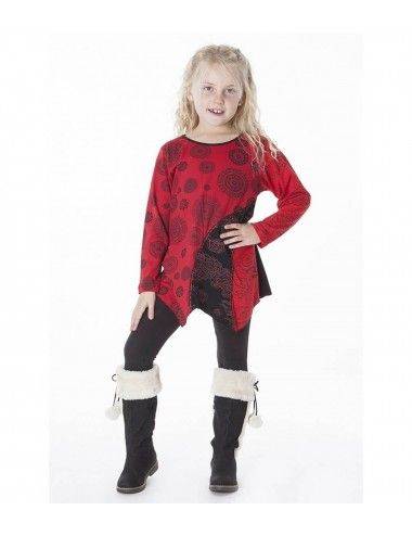 camiseta_picos_niña_roja