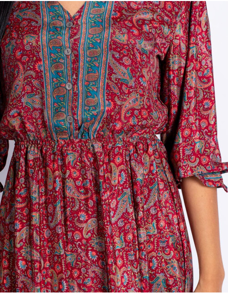 vestido-suelto-mujer-otoño-burdeos