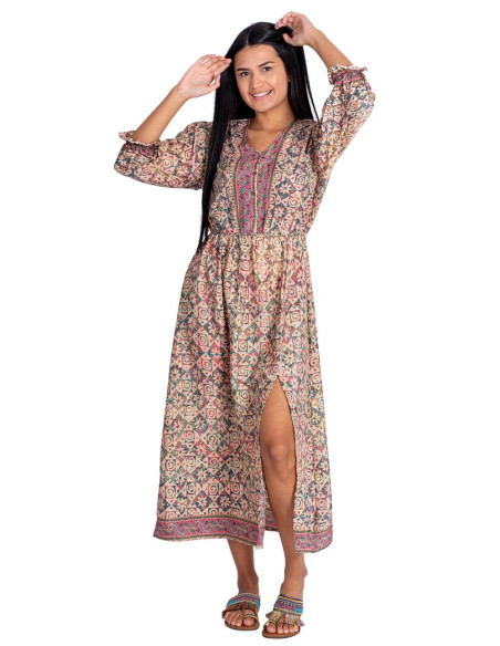 Bedrucktes Seidenkleid