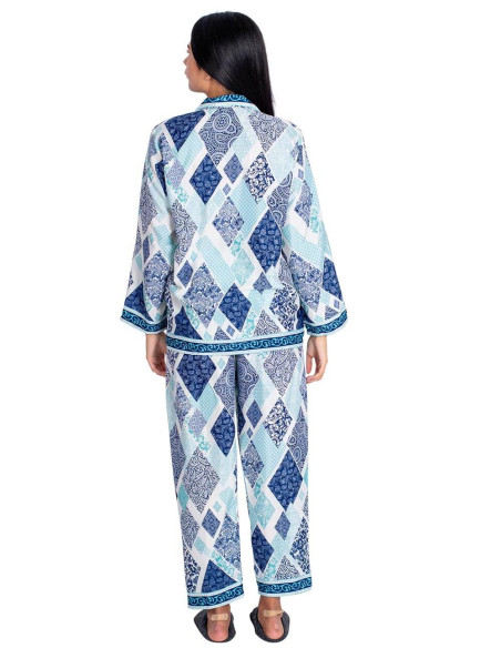 Blue Diamond Silk Pajamas