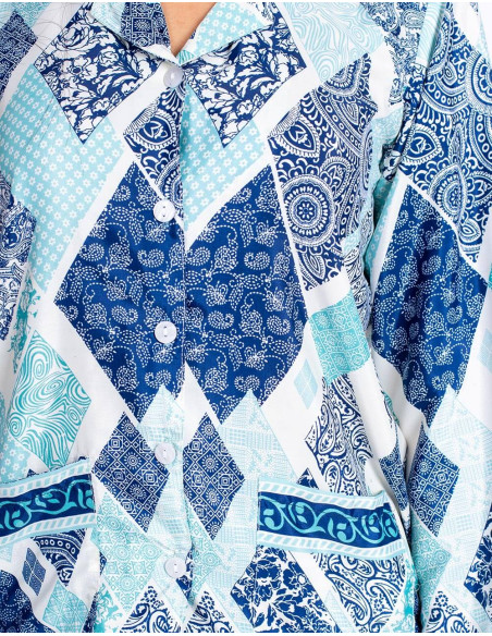 Blue Diamond Silk Pajamas