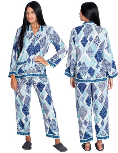 Blue Diamond Silk Pajamas