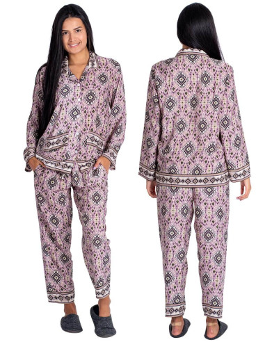 Pijama de seda de 2 peças