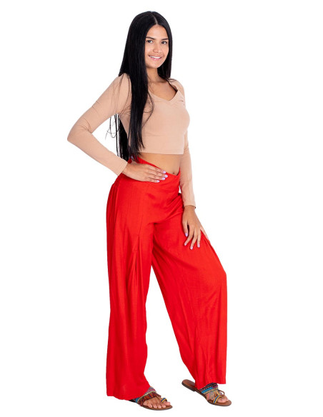 Pantaloni dritti rossi da donna