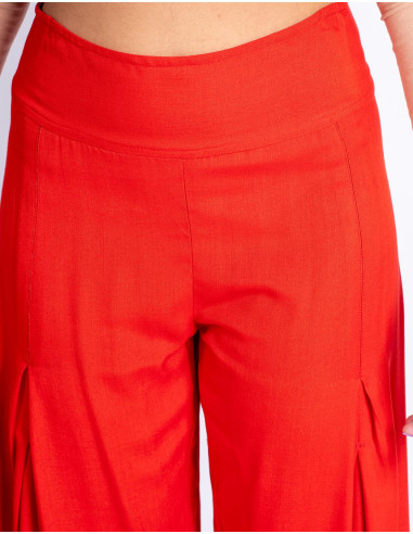 Pantalon droit rouge pour femme