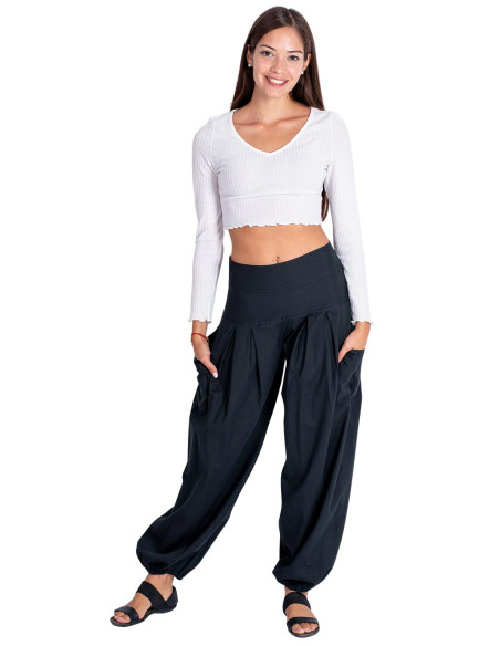 Schwarze Baumwollhose