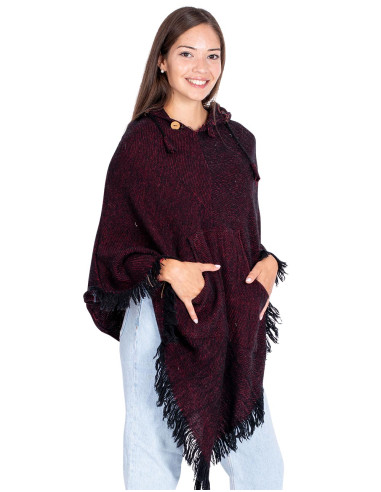 Poncho unisex bordeaux