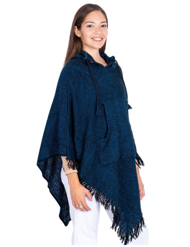 Blue Wool Poncho 2
