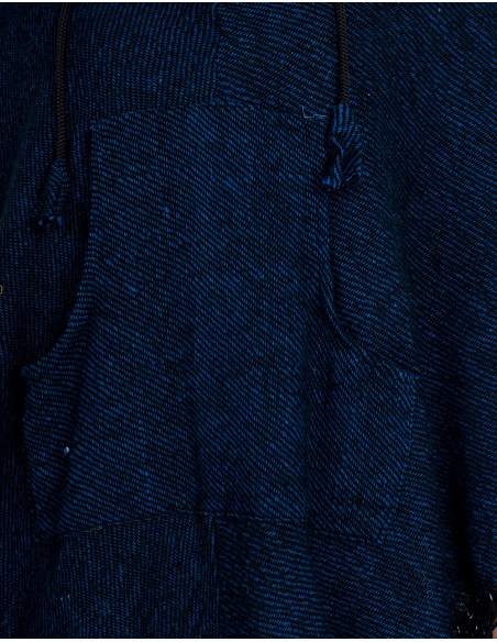 Poncho in lana blu