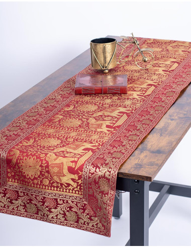 Chemin de table rouge vif 2