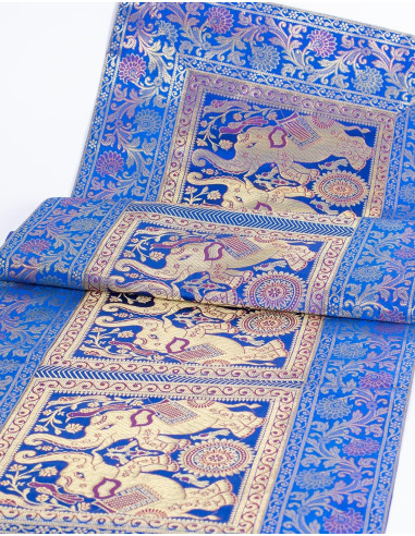 Tapeçaria/caminho de mesa azul brilhante