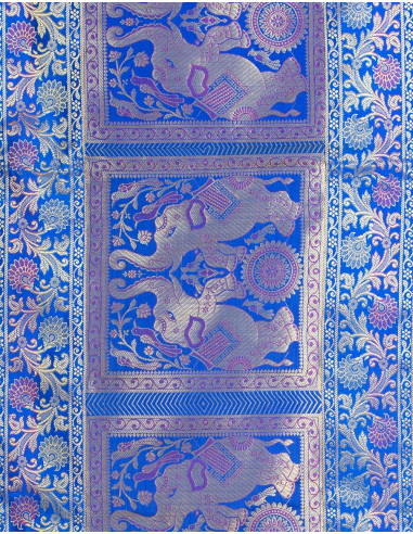 Tapisserie/chemin de table bleu vif