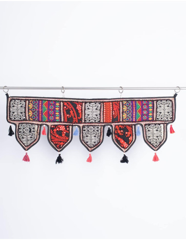 Embroidered Black Toran