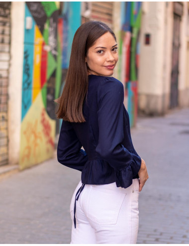 Camisa Azul com Babados 2