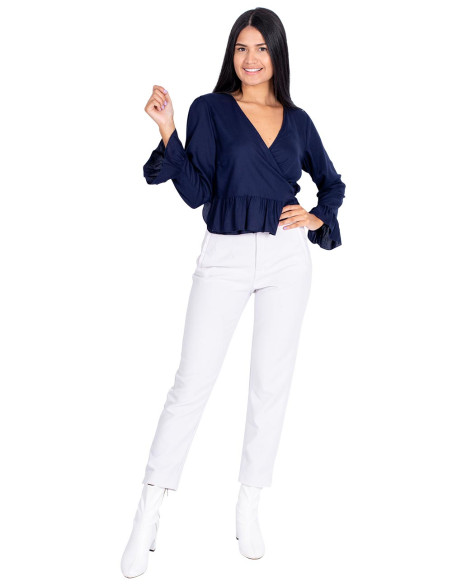 Camisa Azul com Babados