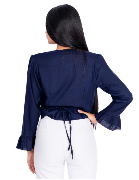 Camisa Azul com Babados