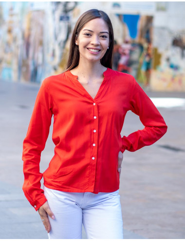 Chemise rouge pour femme
