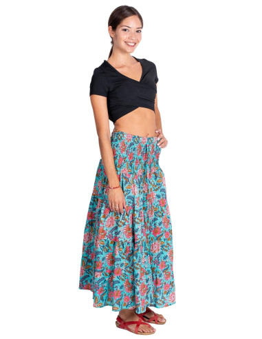 Hellblauer bedruckter Hippie-Rock