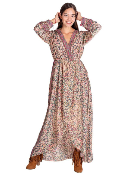 vestido-boho-mujer-otoño-beige