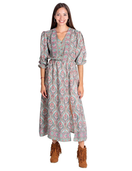 vestido-suelto-mujer-otoño-verde