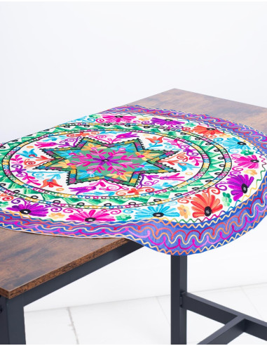 Runde Tischdecke mit Blumenstern