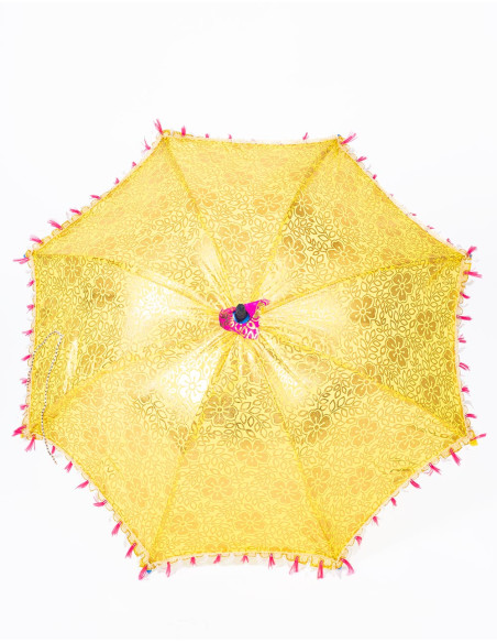 Deslumbre com estilo! Guarda-sol étnico individual amarelo brilhante
