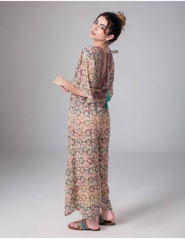 Bedruckter Seidenoverall im Boho-Stil mit...
