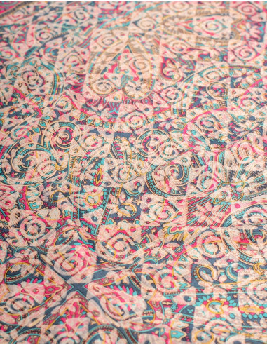 Tuta in seta stampata stile Boho con cravatta...