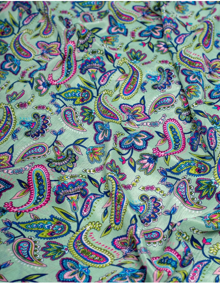Robe à nœud en soie imprimée à motifs cachemire