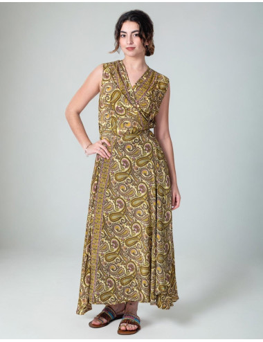 vestido-largo-cruzado-seda-amarillo-estampada 2