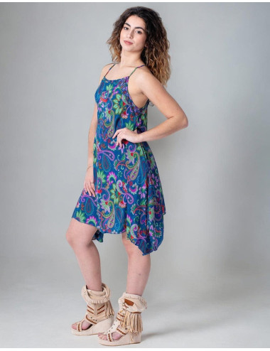 Robe en soie bleue à... 2