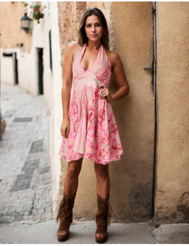 Short Pink Silk Dress