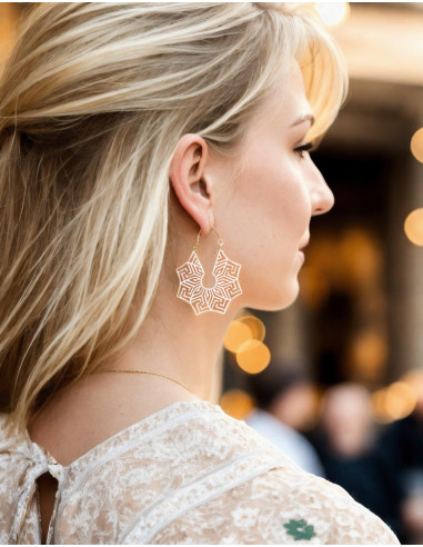 Boucles d'oreilles ethniques fabriquées à la main