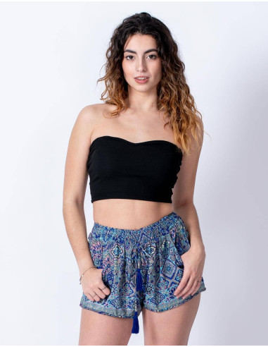 Kurze bedruckte Seidenshorts, ideal für den Strand