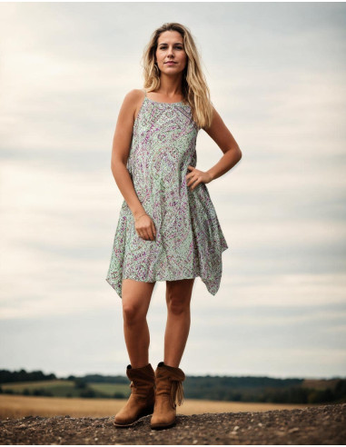 vestido-corto-desigual-seda-verde