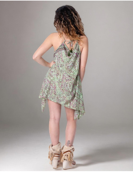 Desigual Silk Dress in Green