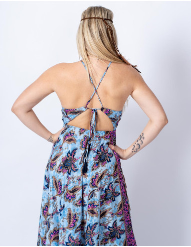 Abito lungo in seta Kimago stile Boho