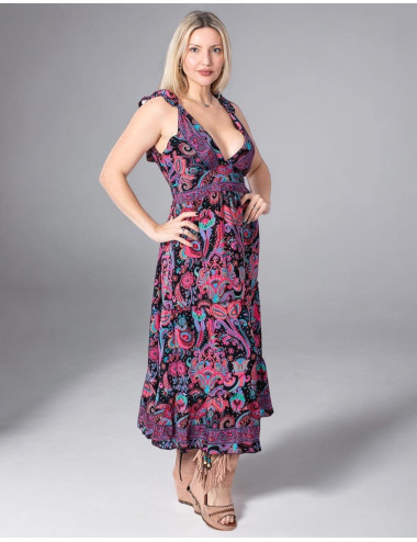 vestido-midi-hippie-style-negro-burdeos 2